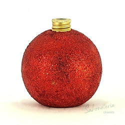 sabonete bola de natal vermelha, grande, antienvelhecimento, hiper hidratante, de aveia com aroma floral suave.